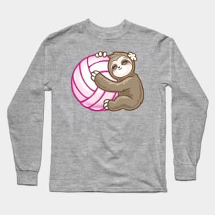 Kawaii Sloth pink girls Volleyball Long Sleeve T-Shirt